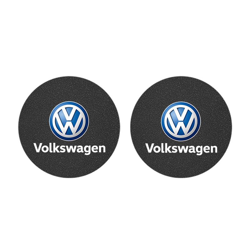 2026 Hot 2Pcs Car Coaster Water Cup Mat Non-Slip Pad For Volkswagen VW Golf Amarok Beetle GTI Magotan T-ROC T-Cross Polo Atlas ID3 Tiguan