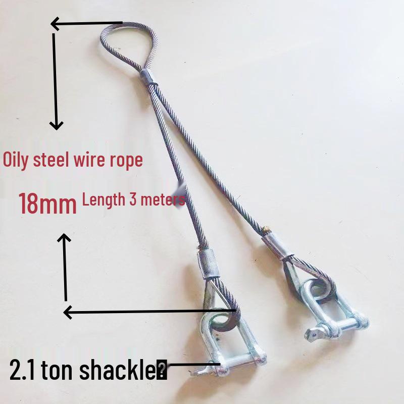 Двухветвевой строп из плетеного стального каната с крюками для такелажа при обслуживании кранов