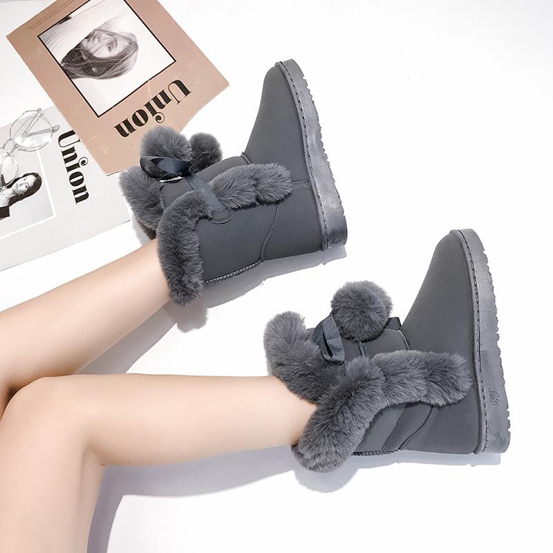 Зимние сапоги Теплые плюшевые сапоги Большие размеры Женские замшевые туфли на плоской подошве Женская модная обувь Удобные зимние сапоги Женские сапоги