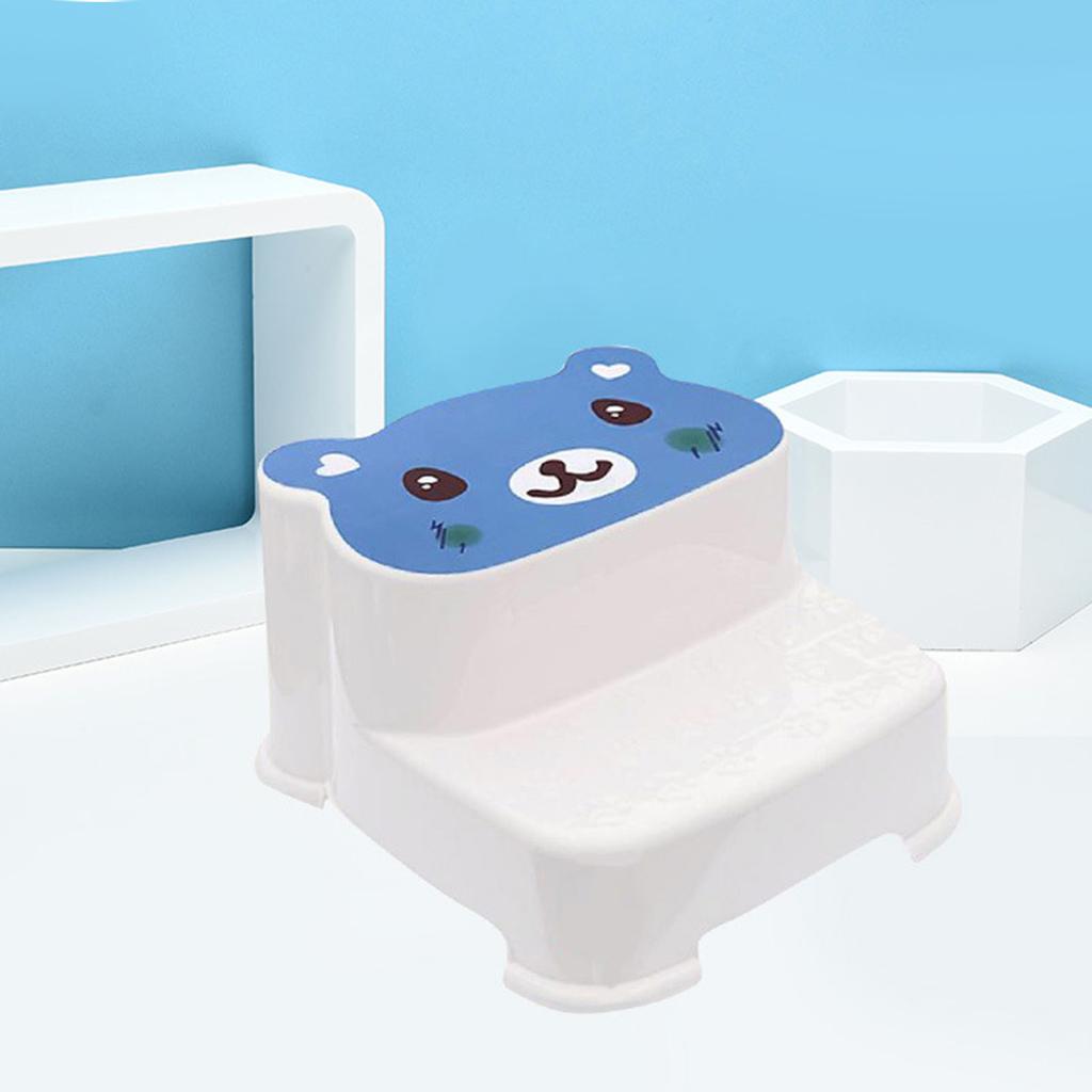 Baby 2 Step Stool High Strength Large Load Bearing Double Slip Proof Toddler Double Up Step Stool for Bathroom Kitchen