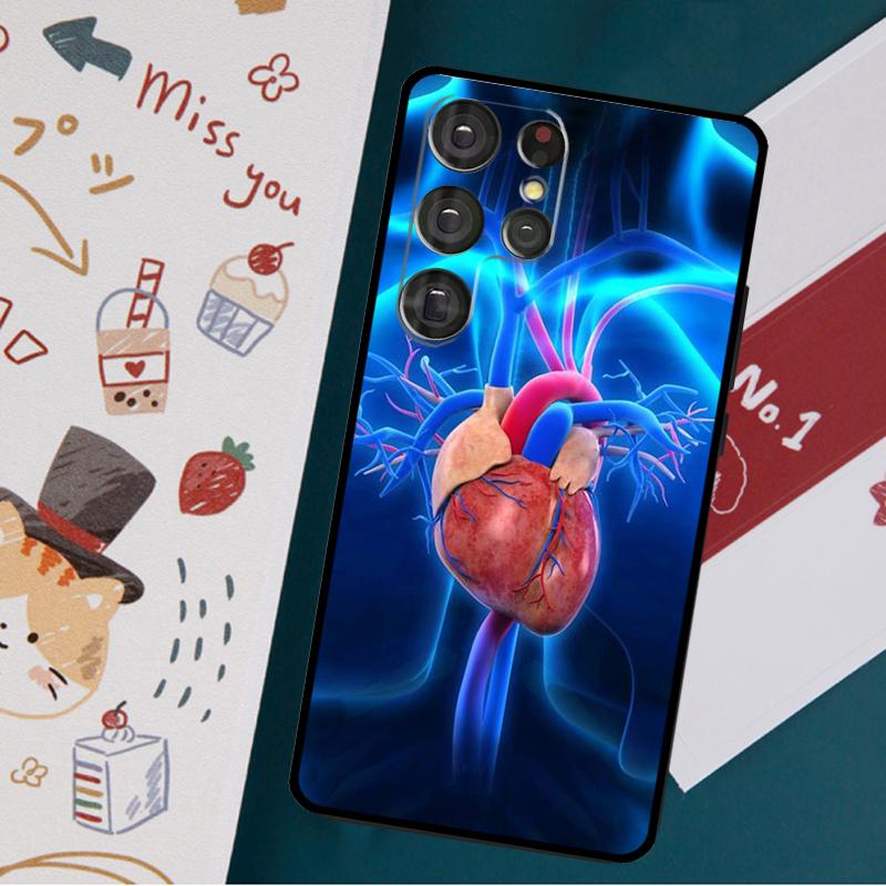 Медицинский чехол с изображением человеческих органов и сердца для Samsung Galaxy S23 S22 S21 Ultra S20 FE Note 20 Ultra S8 S9 S10 Note 10 Plus, чехол
