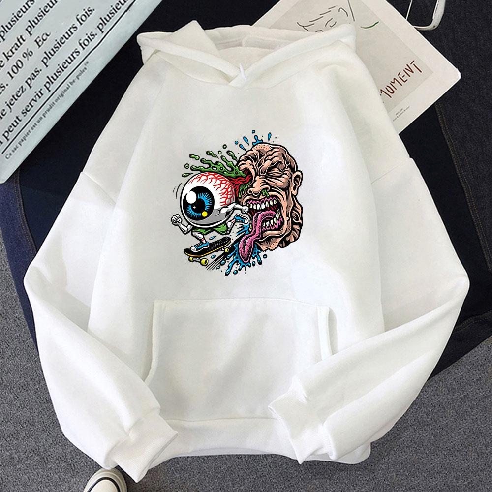 Худи «Глаз скейтбординга» Мужские/Женские Толстовки с капюшоном и длинным рукавом Повседневная K-pop уличная одежда Мужское пальто