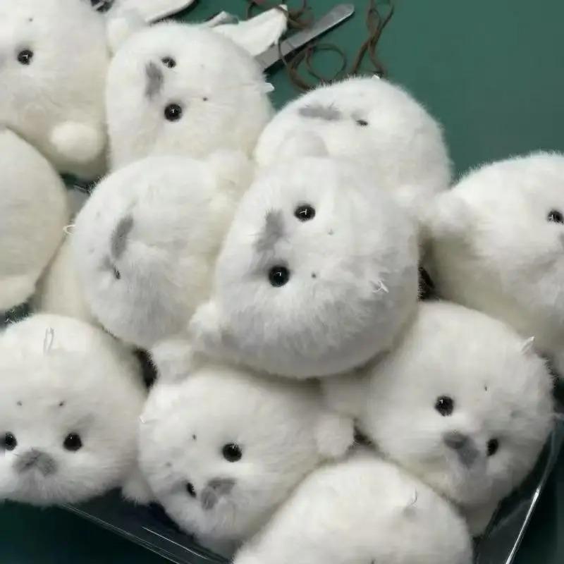 Kawaii Plush Seal Doll Cute Pet Hanging Toy Realtic Cartoon Animal Pendant Soft PP Cotton Filled Fabric Art Toy for Adult Kids