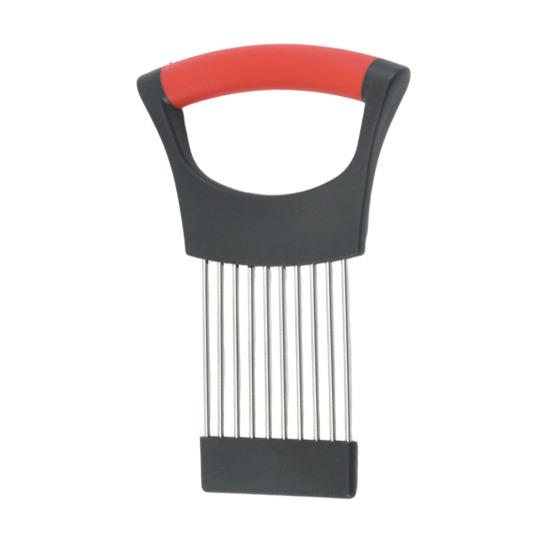 Держатель и слайсер для лука из нержавеющей стали с 10 зубцами, ручной слайсер для овощей, лука, помидоров, лимонов, мяса, кухонный инструмент для нарезки