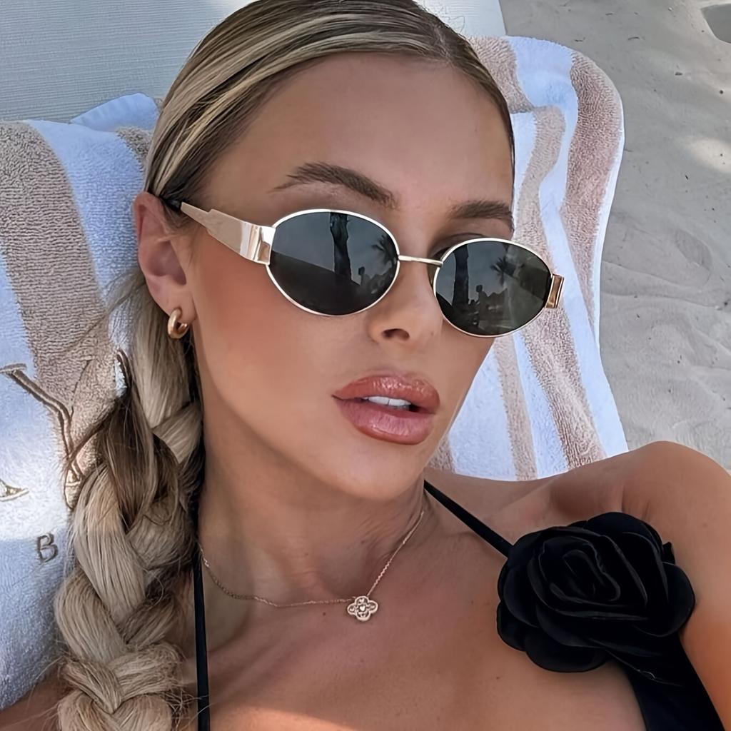 1/2 шт. S Модные женские солнцезащитные очки в стиле бохо в ретро-стиле с овальной металлической оправой, классические уличные солнцезащитные очки для мужчин, повседневные очки, аксессуары для очков.