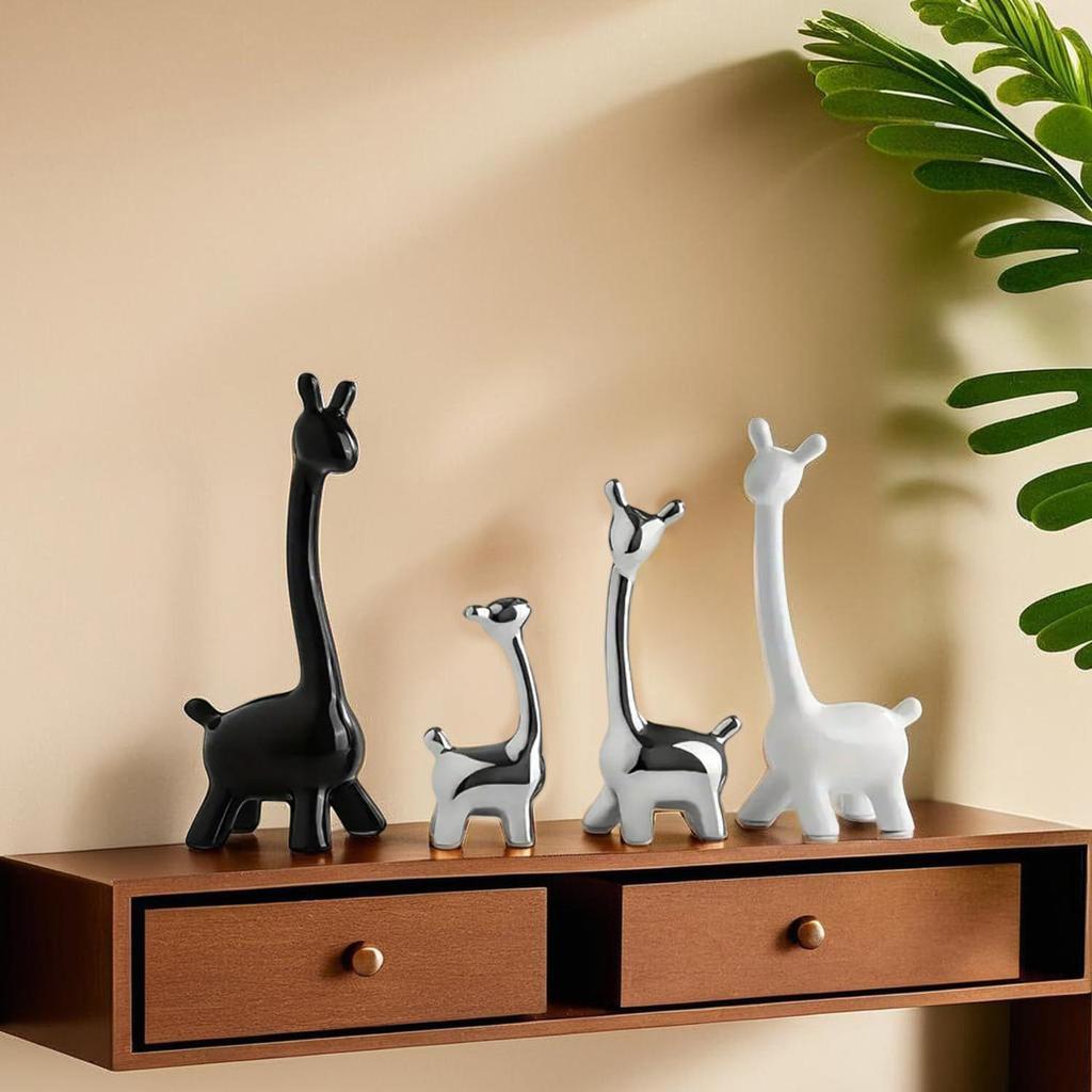 Семейство жирафов, выставочные элементы для домашнего декора, декоративные элементы для гостиной, сада | Милые животные, выставочные элементы, подарочный предмет для украшения  (4 шт.)