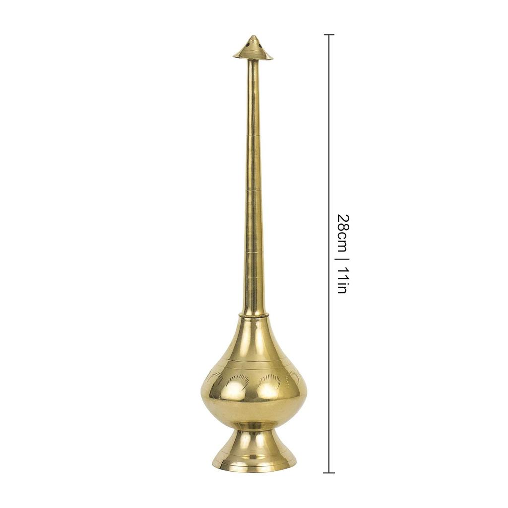 Brass Paneer Sombu Sprinkler Bottle for Holy Water – Traditional Sprout-Top Water Pot for Pooja, Gangajal, Rose Water