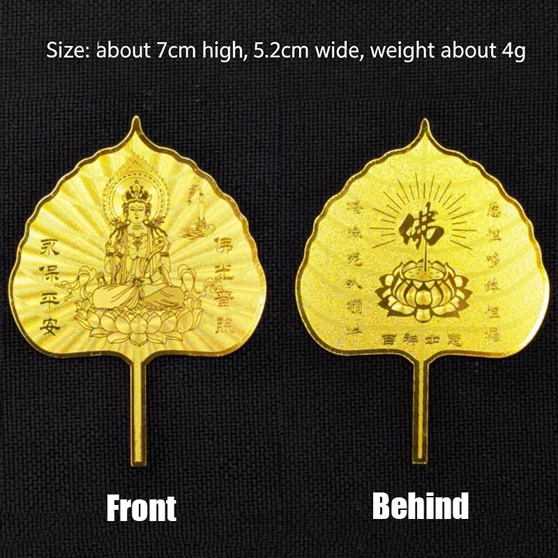 Gold Foil Guanyin Card Good Luck Peace Blessing Religious Premium Craft Lucky Charm for Home Office Decor