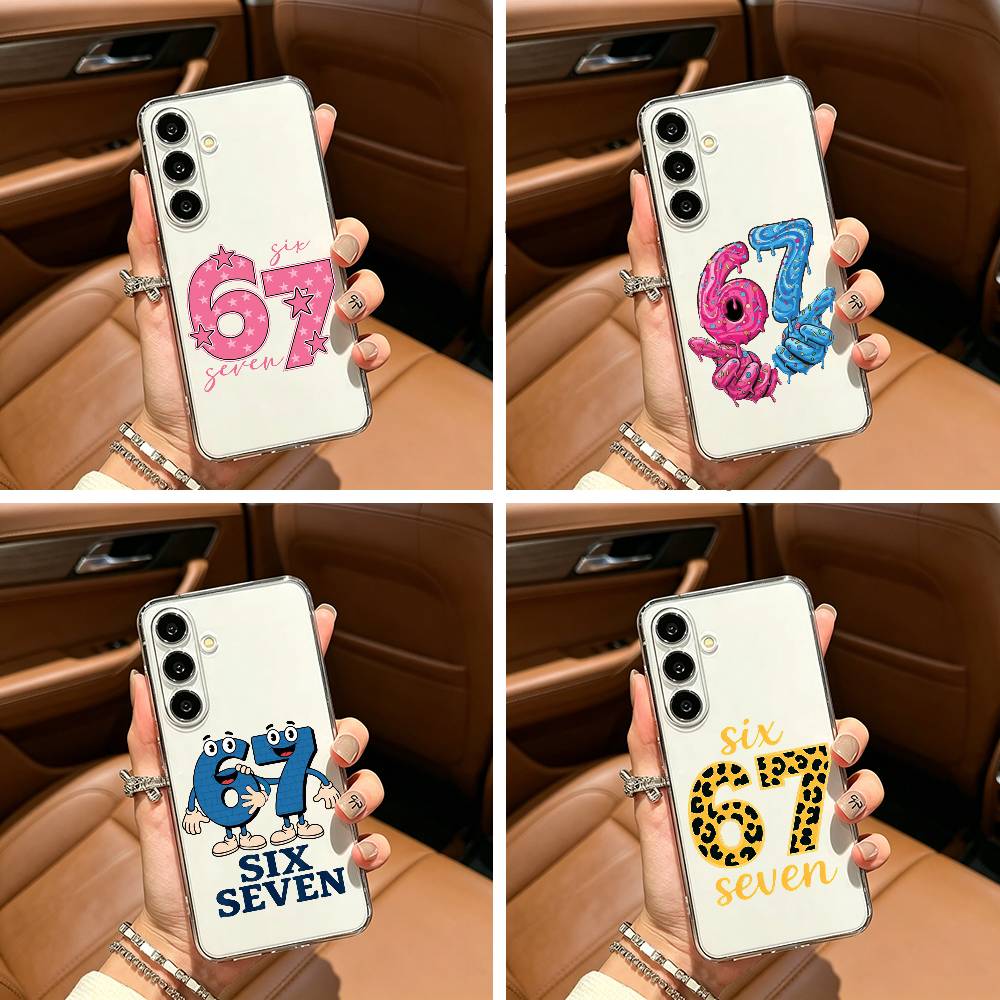 Модный Прозрачный Чехол Fashio SS Six Seven 67 для Samsung Galaxy A71, A70, A52, A51, A40, A30