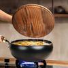 Non-Stick Iron Wok with Wood Handle Traditional Forged Iron Pot for Gas & Induction Stoves Rust-Resistant Uncoated Deep Pot for Frying Stir-Frying