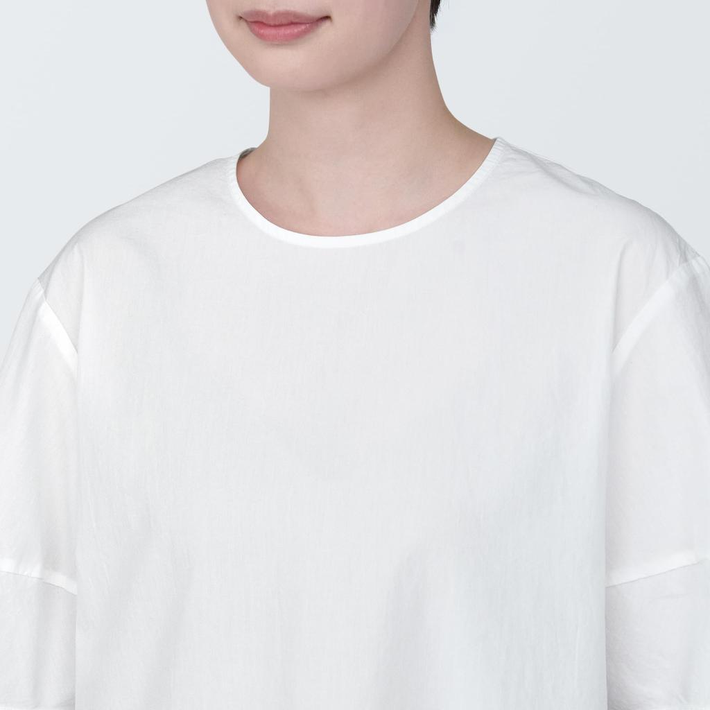MUJI Short Sleeve Blouse Cool Broad Short Sleeve Blouse Ladies BC2JOA4S White S Women's