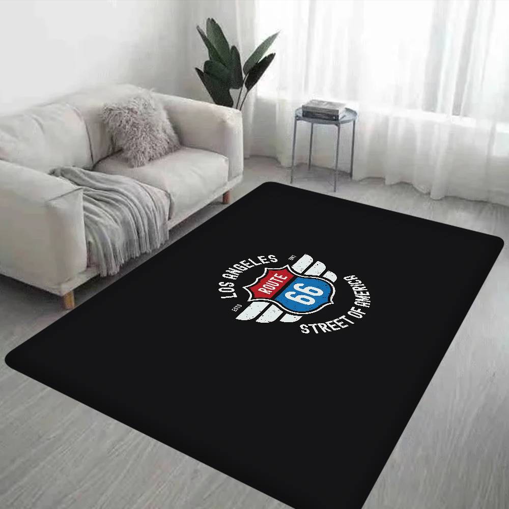 R-Route 66 Fashion Floor Mat Cheaper Anti-slip Modern Living Room Balcony Printed Bedside Mats