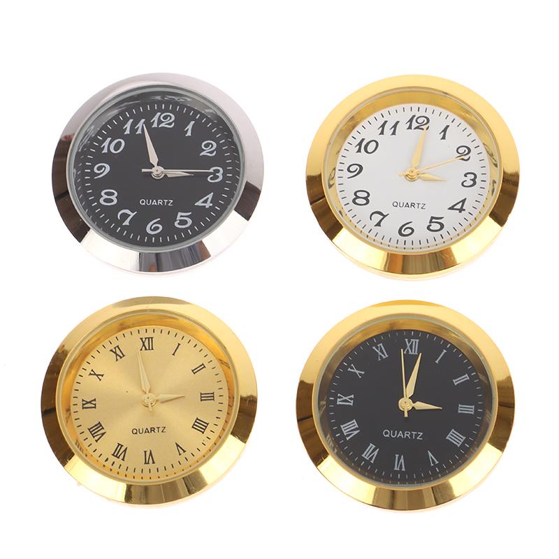 Часы из кварцевого стекла, зеркальные, с круглыми часами, с мозаикой и римскими цифрами, маленькие часы, стол для самостоятельного изготовления, 35 мм 24 мм