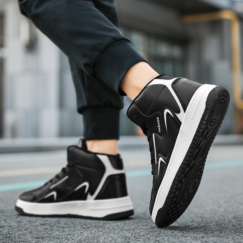 36-48 осенне-зимние кожаные мужские повседневные туфли с лапшой из овчины, женская спортивная обувь большого размера с высоким берцем