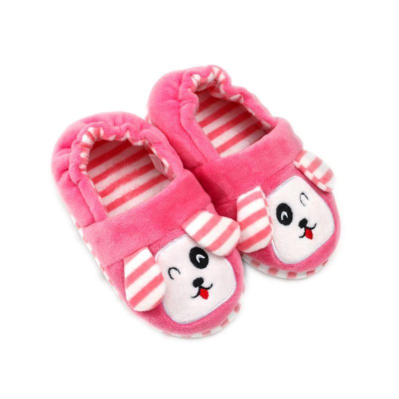 Детские домашние тапочки, зимние детские тапочки для мальчиков и девочек, домашняя нескользящая милая согревающая обувь с мультяшным животным принтом