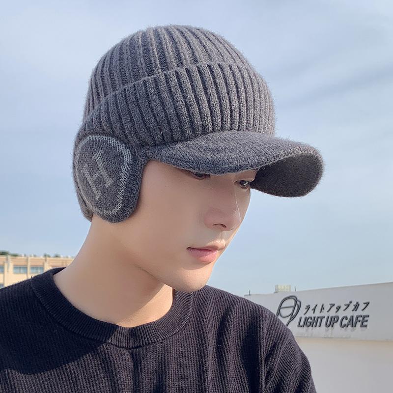 Hat Men's Winter Ear Protection Hat Knitted Hat Men's Cycling Warm Cotton Hat Anti Cold Knitted Hat Men's Winter