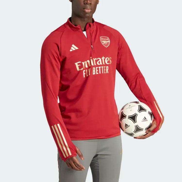 Adidas Мужской тренировочный топ Arsenal Tiro 23 с буквенным принтом в полоску, красный IJ7789