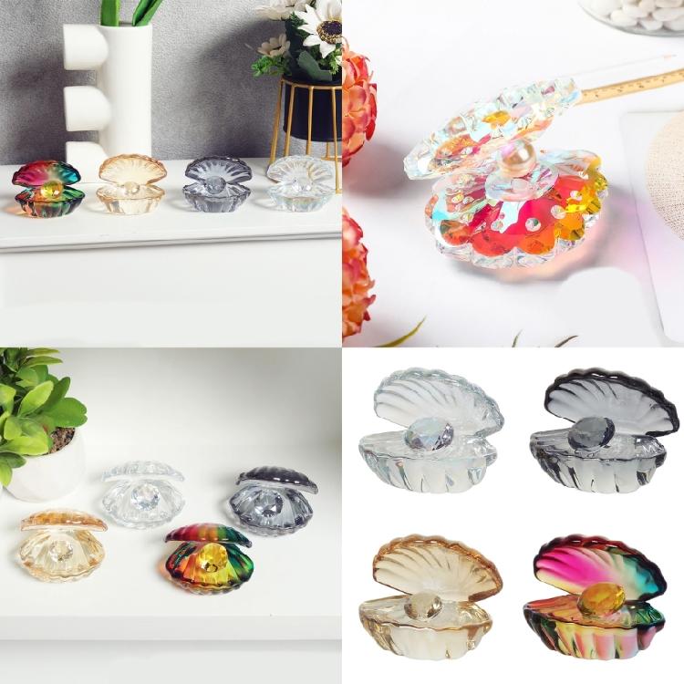 Lovely Crystal Pearls Seashells Centerpieces With Pearls Accent Handmade Shell Statue Home Decoration