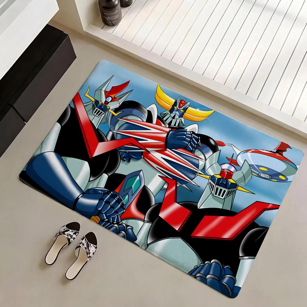 Floor Mat Eco Flannel Doormat Non-Slip Odorless Indoor Soft Short Plush Floor Rug Anime U-UFO Robot Goldrake