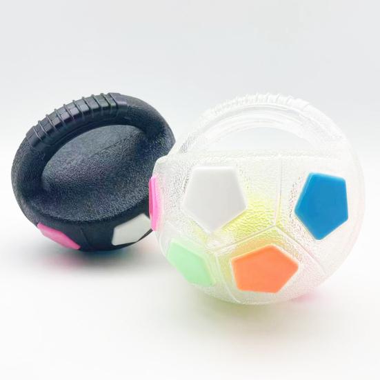 Успокаивающий мяч для собак, интерактивная игрушка для собак в виде футбольного мяча, игрушка для домашних питомцев для бросания и приноса, со пищалкой, выдающая лакомства, для маленьких, средних и крупных собак