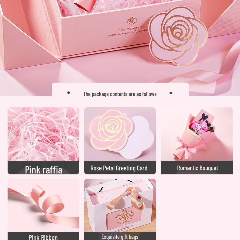 Элегантная розовая подарочная коробка для женщин - Идеально подходит для дней рождения, помады, духов и сюрпризов высокого класса