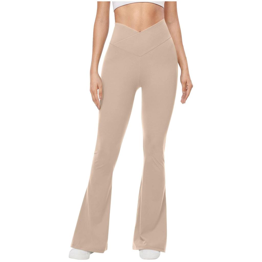 Flared Leggings For Women Strech Bootcut Yoga Pants High Wasit Elastic Workout Pants Wide Leg Dress Pants