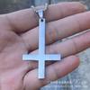 Titanium Steel Accessories, Retro Classic Simple Stainless Steel Upside Down Cross Pendant Necklace