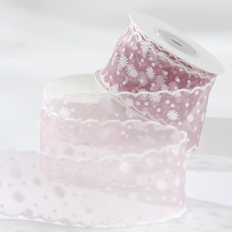 Printed Chiffon Voile Ribbon 1.5" 38Mm Diy Hair Bows Sewing Accessories Handmade Crafts Gift Flower Packing 10 Yards