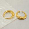 Новые модные круглые серьги из нержавеющей стали спиральный дизайн титановая сталь позолоченные ювелирные изделия серьги премиум-класса