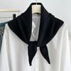 New Korean version solid color triangle scarf scarf women's warm knitted small scarf versatile outer neck protection scarf