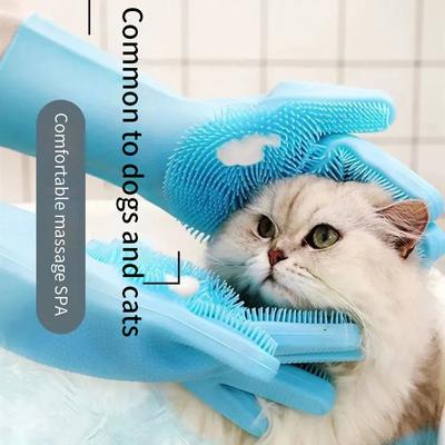 Силиконовые перчатки для душа с мягким массажем для волос, перчатки для мытья домашних животных, перчатки для мытья волос, устойчивые к царапинам и укусам