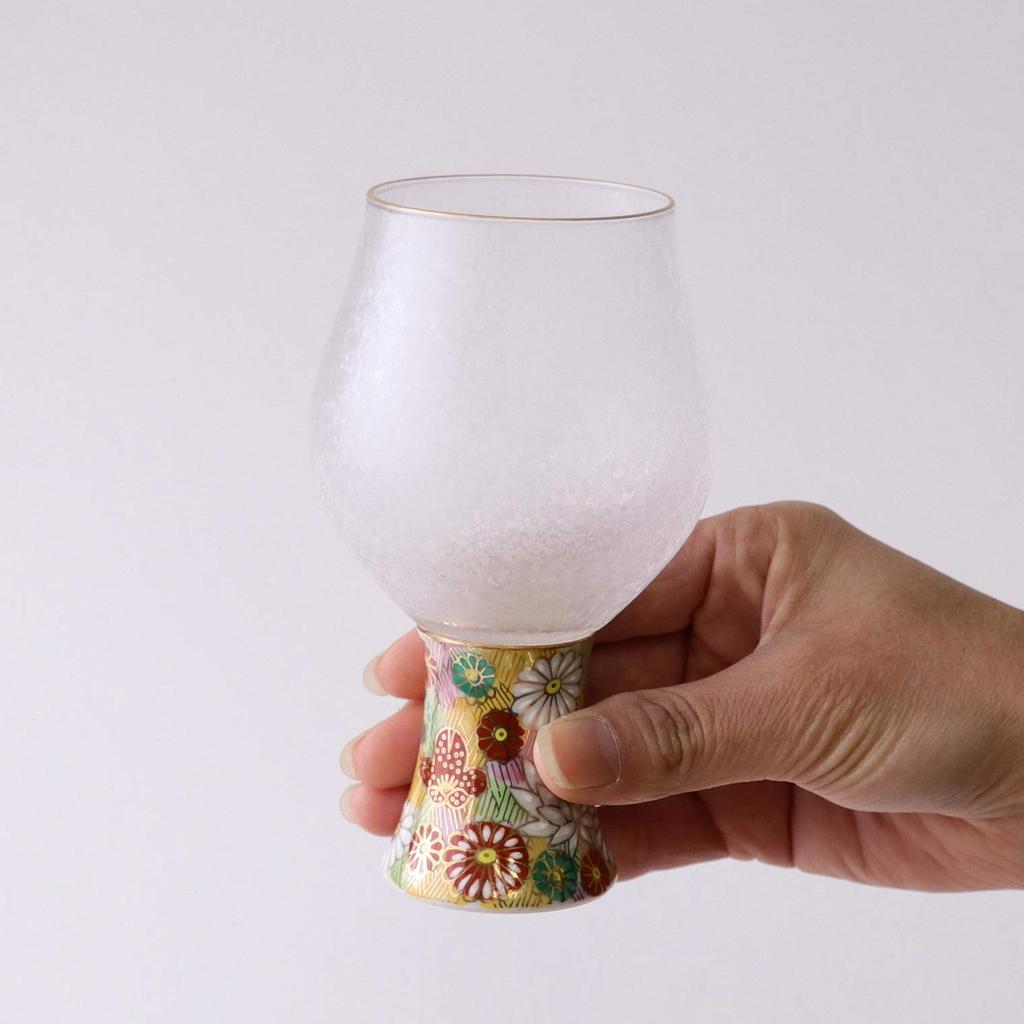 Aderia Sake Gold Flower Mizore Kutani Craft Sake Ware Made In Gift Birthday 9566 Glass, Design, [230ml/Hanayaka/Kutani Collaboration], Japan, Boxed,