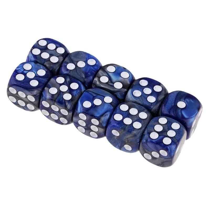 10 шт. 16 мм Двухцветные Непрозрачные Шестигранные Кости для Игр D6 DD Коллекция Костей Кости для RPG Прямой Стакан Настольные Игры Коллекция KTV Развлечения