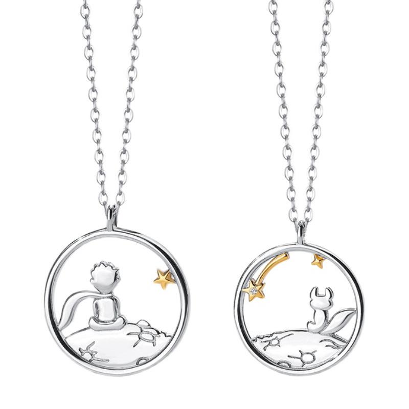 Little Prince and Fox Couple Necklaces, Male and Female Students, Clavicle Chain, Neck and Neck Chain