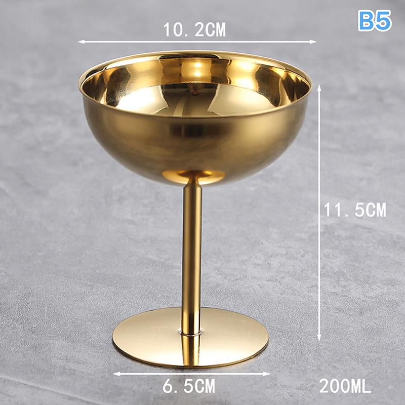 Retro High-Foot Dessert Cup 304 Stainless Steel Luxury Container for Ice Cream Cocktails Pudding Hotel & Restaurant Quality