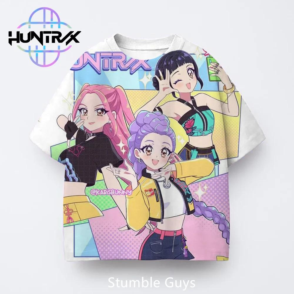 Kpop Охотники на демонов Летняя детская 3D мультяшная футболка с коротким рукавом Повседневная модная для мальчиков и девочек Аниме одежда