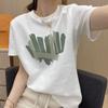 Cartoon White Short-sleeved T-shirt Women's 2025 Summer New European Large-size Half-sleeve Fashion Trend Small Top