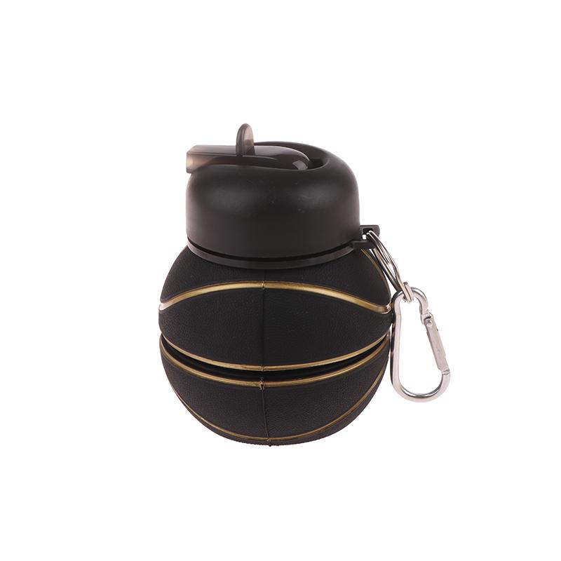 Fold Silicone Water Bottle Outdoor Basketball Football Tennis Golf Baseball Pickleball Leakproof Portable Kids Water Bottle