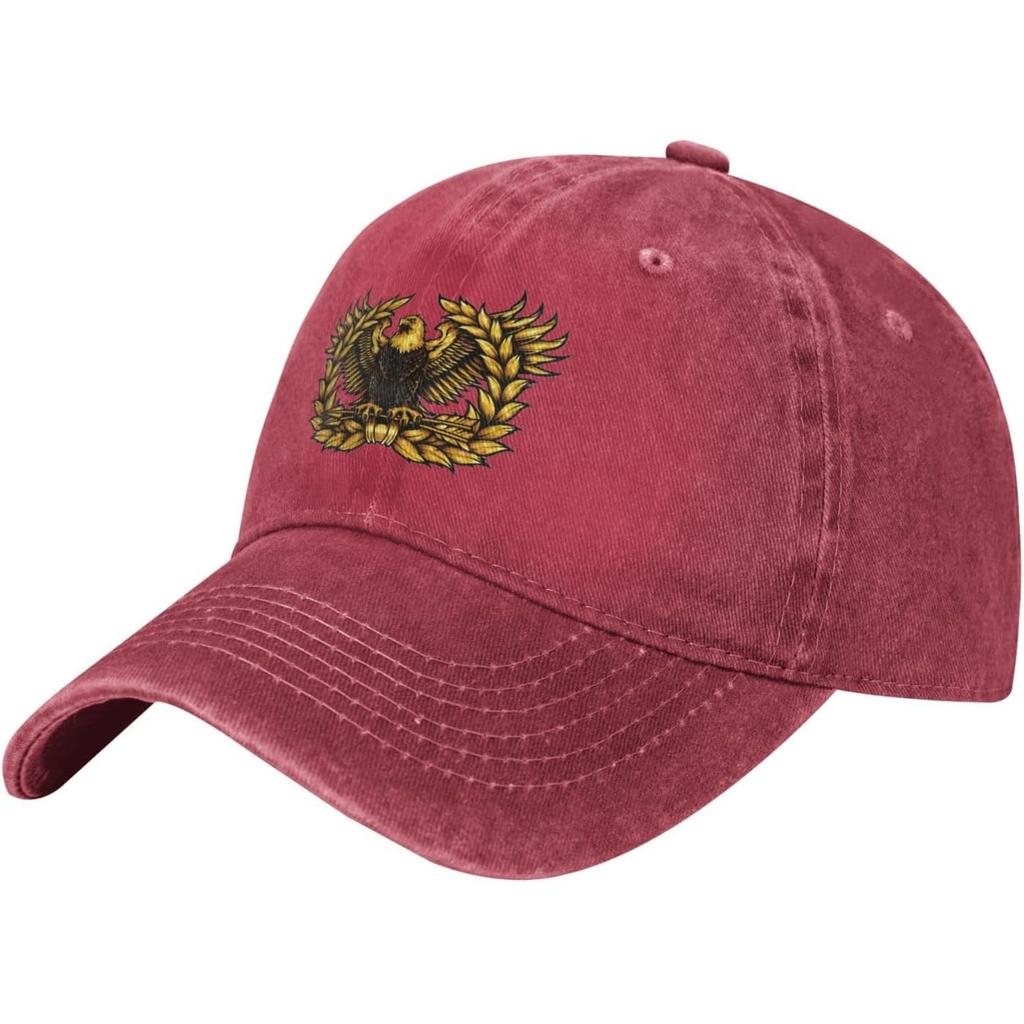 Rising Eagle Wreath Baseball Cap Distressed Denim Sun Hat Adjustable Low Profile for Unisex Women