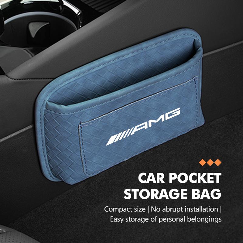 CDS1 Hot 2026 New For Benz Car Door Sticky Storage Pocket Seat Back Organizer Bag For Mercedes Benz AMG A B C E S G Class W201 W210 W