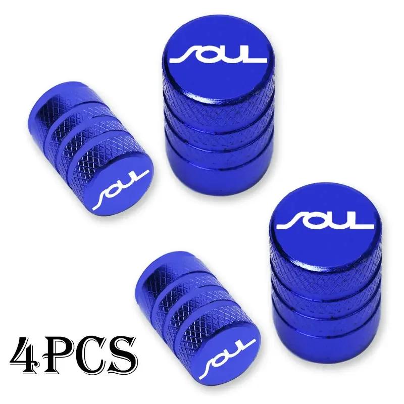 4pcs Car Wheel Tire Valve Caps Tyre Stem Covers Airdust Waterproof For KIA Soul Car Accessories MA5