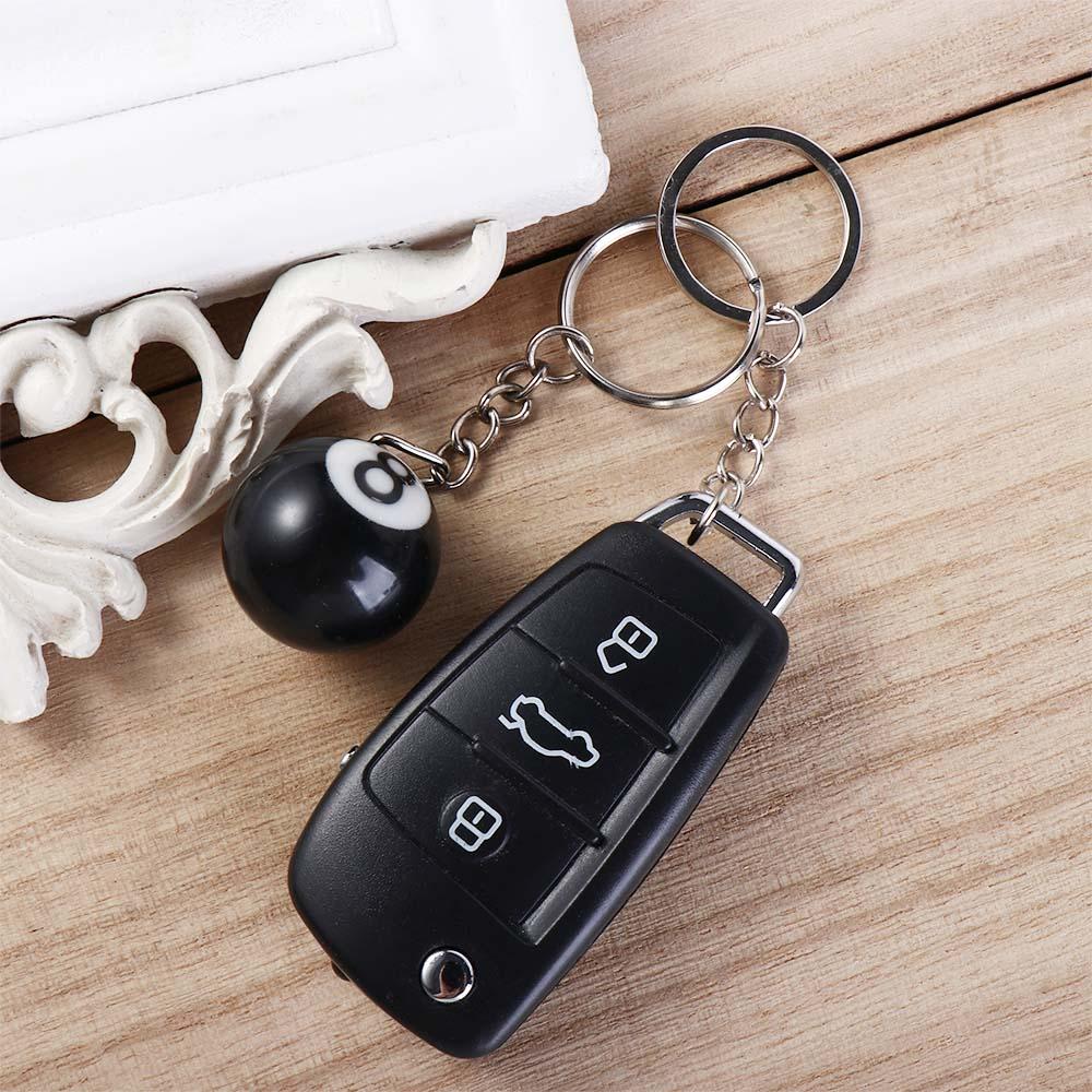 Bag Accessories Snooker Resin Ball Key Ring NO.8 Key Chain Lucky Black 8 Keyring Billiards Keychain