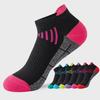 5 Pairs Men's Cotton Ankle Socks Athletic Cushioned Performance Socks Moisture Wicking Breathable Running Socks