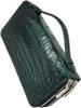 Green Crocodile Leather Long Wallet Leather Wallet Second Bag Wallet Bag Integrated Handle Double Zipper Genuine Leather Large Capacity