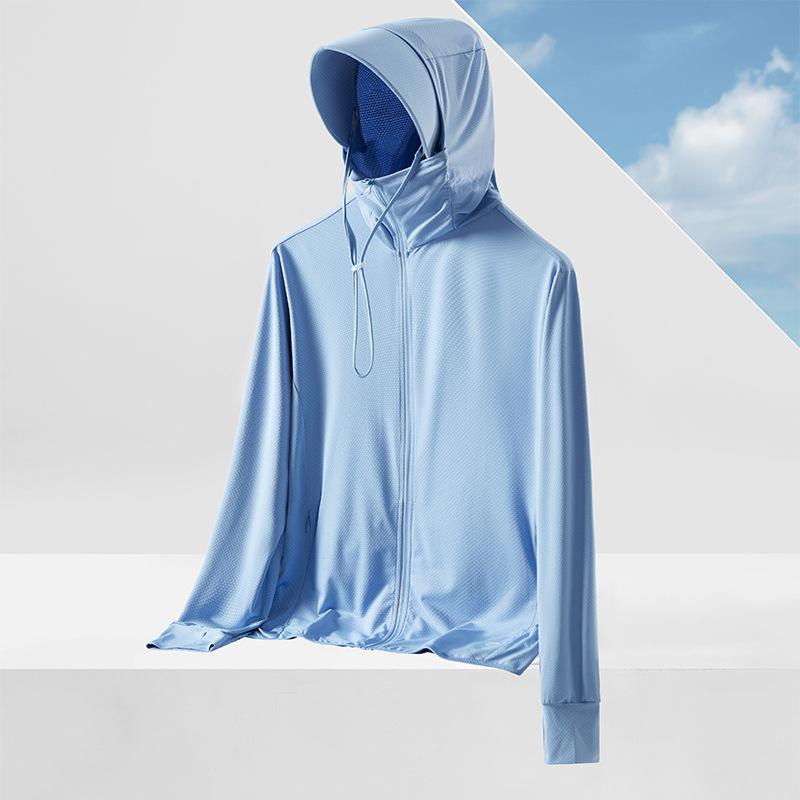 UPF50+ Ice Silk Sun Protection Jacket with Detachable Hood - Breathable Anti-UV Outerwear for Men and Women