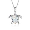 Bohemia Cute Turtle Pendant Necklace For Women Inlay Blue Imitation Opal Necklace Wedding Party Jewelry Christmas Gifts For Her