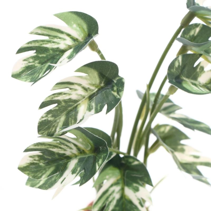 Mini Plastic White Variegated Monstera Leaf Decoration For Dollhouses Accessories And Toy Furniture