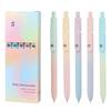 5 Pcs Retractable Gel Pens Set, Quick Dry Black Ink Fine Point Soft Touch Roller Ball Gel Ink Pen For Smooth Writing
