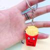 Creative Gift: Hamburger Sandwich Keychain & PVC Cake French Fries Pendant for Schoolbags - Perfect for Males and Females!