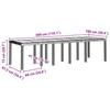 Garden Table Light Gray 300 x 100 x 73 cm Poly Rattan